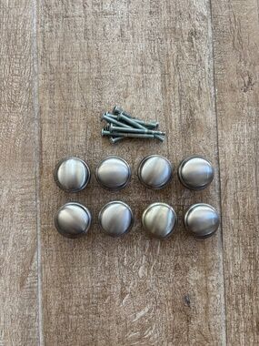 Allen + Roth Barnabas Satin Nickel Round Draw Knobs Set of 8